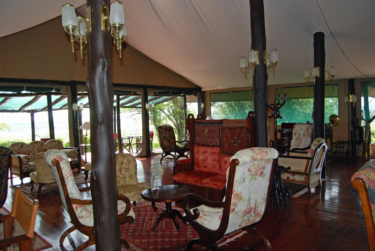 The lounge tent of a camp