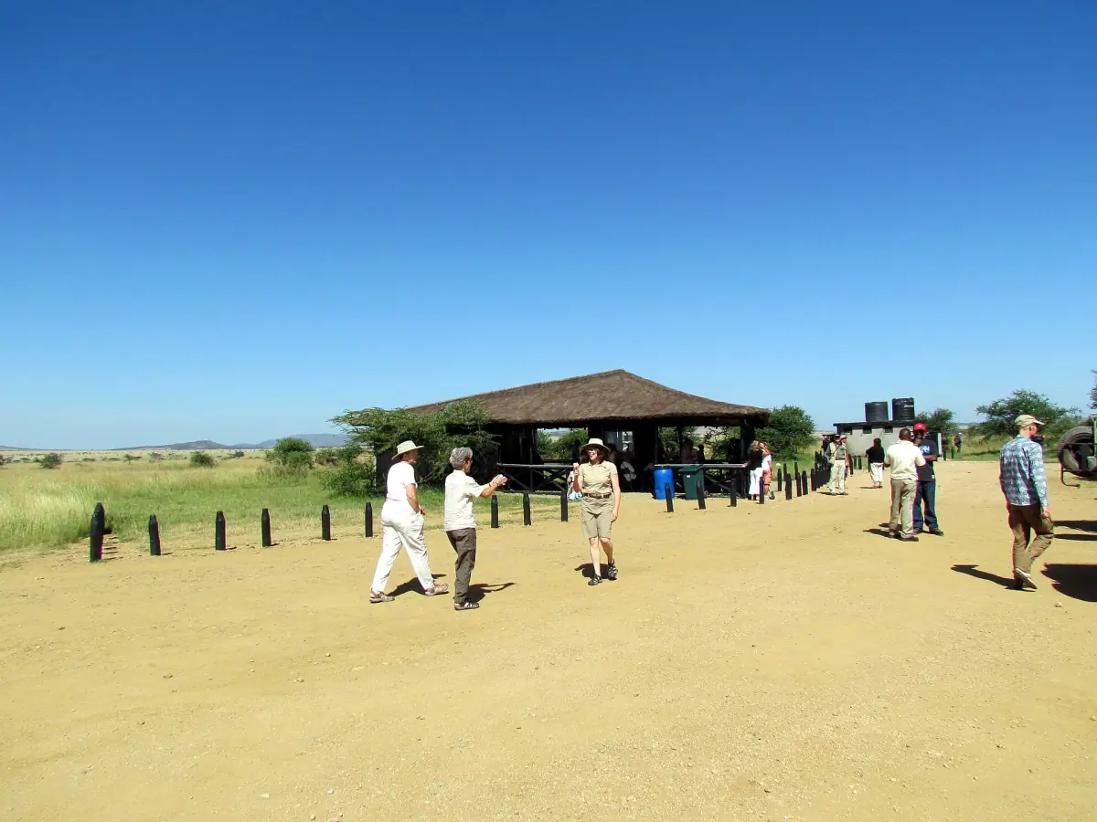 Visitors arriving at Seronera airstrip